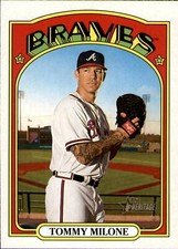 2021 Topps Heritage # 116 Tommy Milone - Atlanta Braves Card Baseball MLB