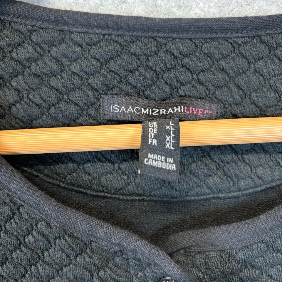 Isaac Mizrahi Live Shacket Mujer Grande Negro Acolchado Chaqueta Abrigo Suéter QVC Foto 2 de 4