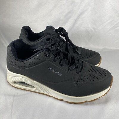 Skechers Womens Uno Stand On Air 73690 Black Casual Shoes Sneakers Size 10 