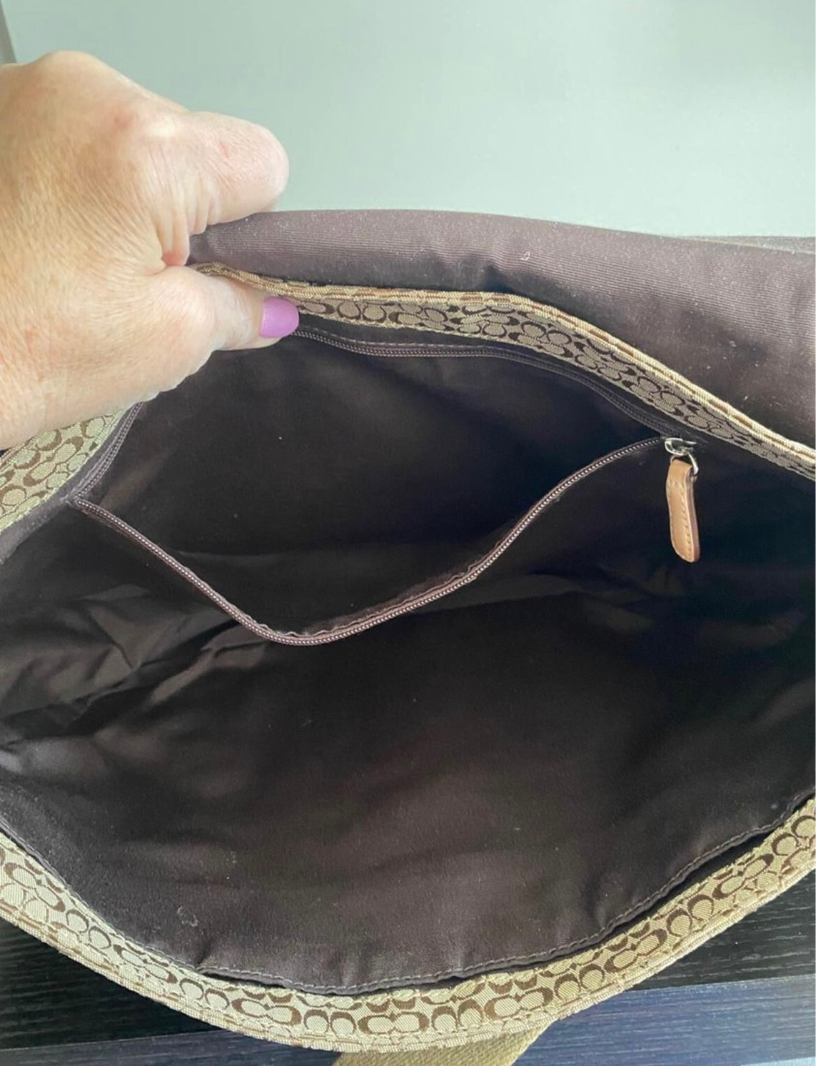 Coach Brown Leather Diaper/Messenger Bag Gem