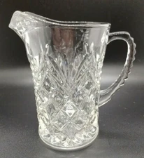  Anchor Hocking Star Of David Flat Pineapple Pitcher Creamer Clear Heavy