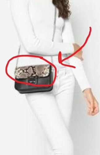 Michael Kors Womens Snake Print Leather Flap Set Gray Small for 