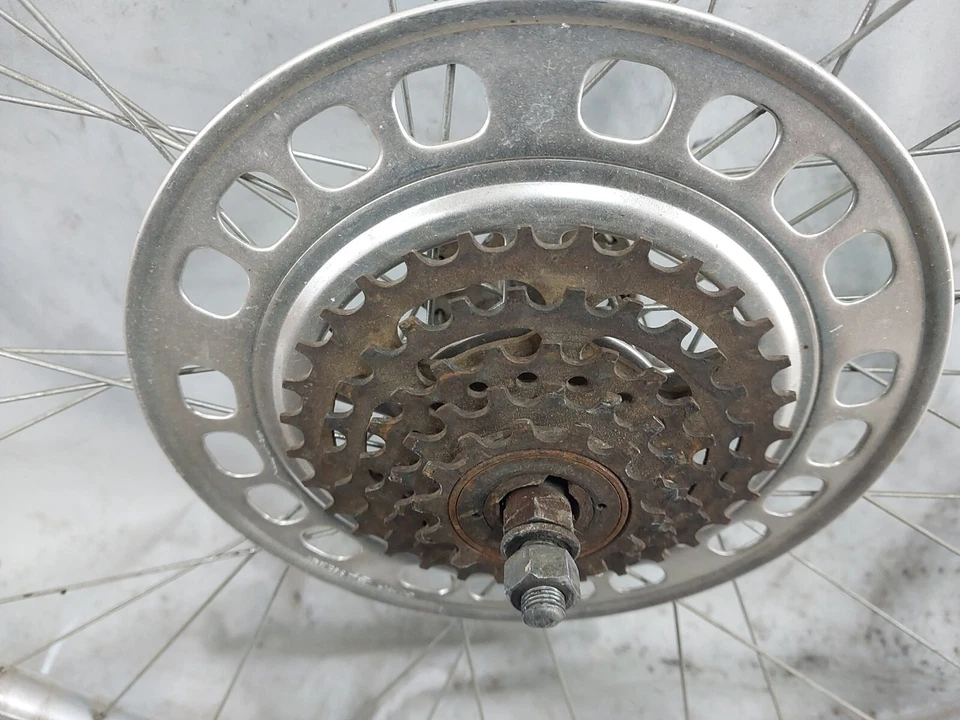 Araya High Flange 27" Road Bike Wheel Set 6S Freewheel Silver 126/100 Ships USA - Image 4 of 4