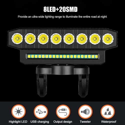 Bicycle Front Headlight Super Bright LED Bike Light USB Rechargeable Waterproof - Bild 14 von 16