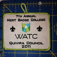 Insignia de mérito del Consejo Quivira WATC College Wichita KS 2011 Patch Boy Scouts BSA QC