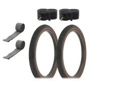 PAIR BLACK/RED PIN LINE BMX ALTALINE TIRE 20"X1.95" SEMISLICK BICYCLE Tube Strip