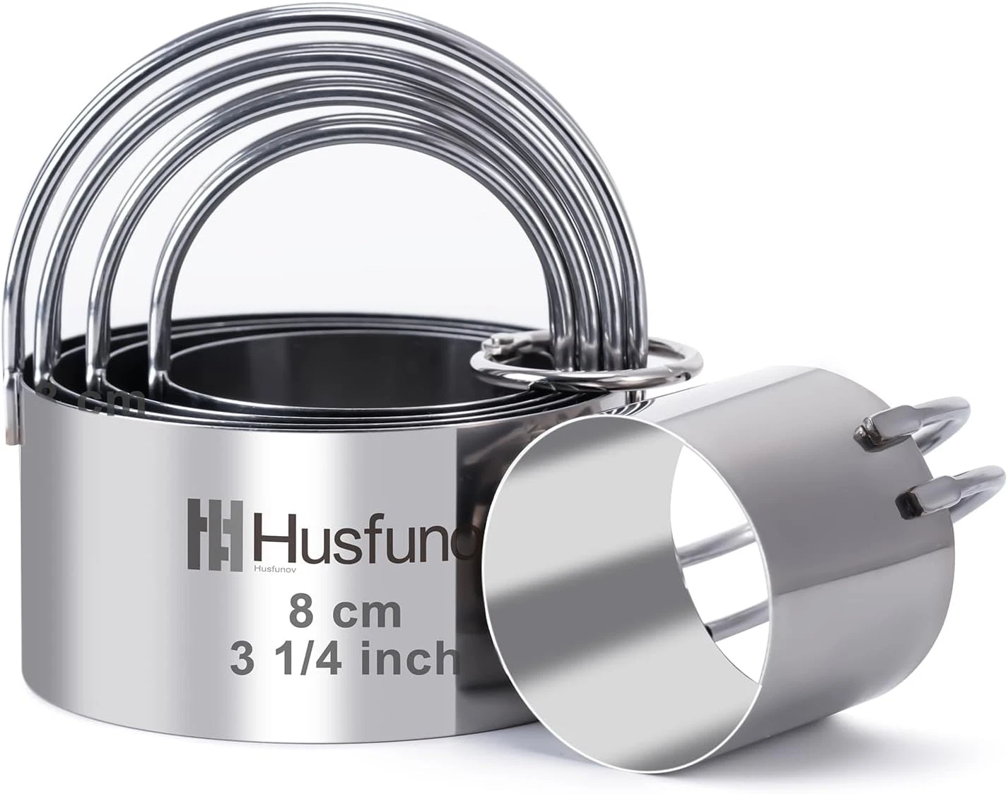 Biscuit Cutter Set Round Cookie Cutters with Handle 5 Pieces Stainless Steel New