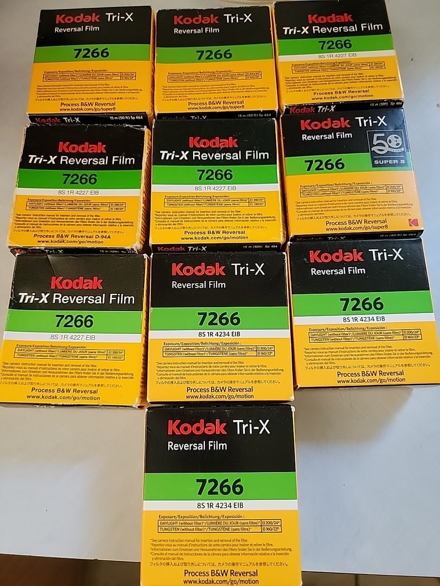 Kodak Super 8mm Film TRI-X 7266 B&W Reversal Film 14 Boxes