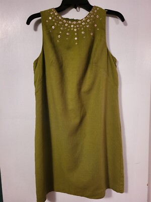 Women's Size 8 New Directions Green Tank Knee Length Lined Sheath Dress