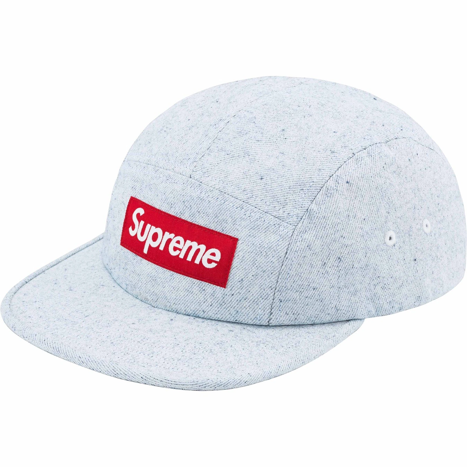 Casquette de camp en denim enduit Supreme   Blanc, OS. Chapeau logo boîte DSWT, LIVRAISON GRATUITE