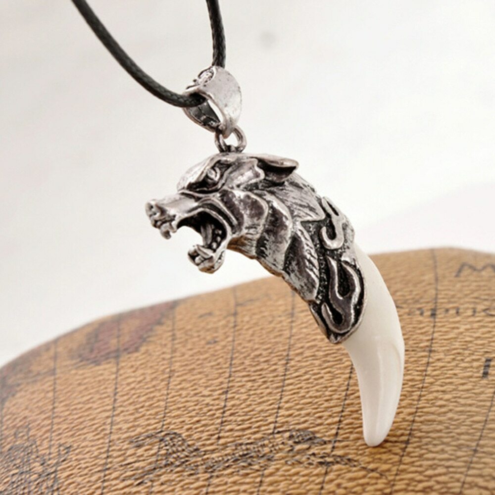 Necklace Wolf Tooth Pendant Claw Celtic Viking Tiger Bear Biker | eBay
