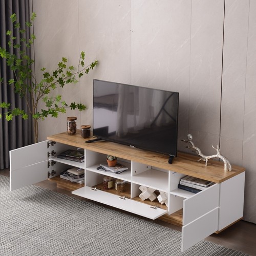 Modern TV stand for TVs up to 80'' , Media Console with Multi-Functional Storage - Picture 30 of 48