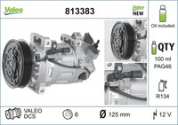 Kompressor, Klimaanlage Valeo 813383 FüR OE 926000838R - 926002352R