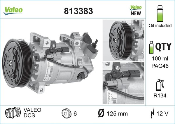 Kompressor, Klimaanlage Valeo 813383 FüR OE 926000838R - 926002352R-image