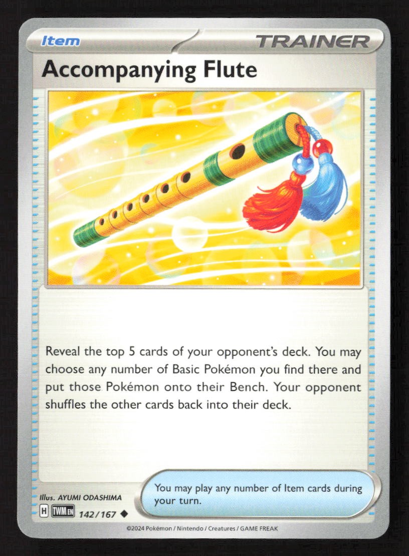 Accompanying Flute Uncommon TWM 142/167 NM Pokemon TCG