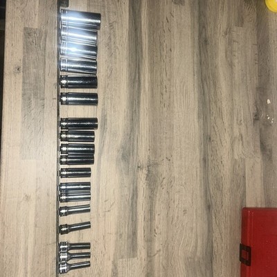 Snap On Tools 3/8 tiefe Flankenantrieb Steckschlüsselsatz 6-23 mm 6pt 23-teiliges Set