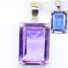 Buy 1 Get 1 Free Created Color Changing Alexandrite Topaz Silver plater Pendant