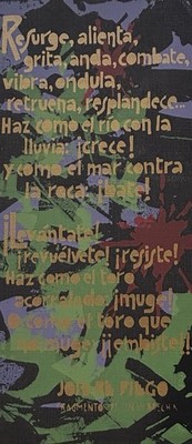 O Santos Serigraph Cita Jose De Diego En La Brecha Gold Letters Puerto Rico 1993