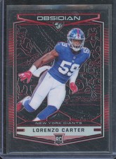 2018 Panini Obsidian LORENZO CARTER #187 RC Rookie Electric Etch Red /5 Giants