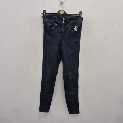 Holland Cooper beschichtete Jodhpur Skinny marineblau Jeans Hose Trousers Größe 8 W 25''
