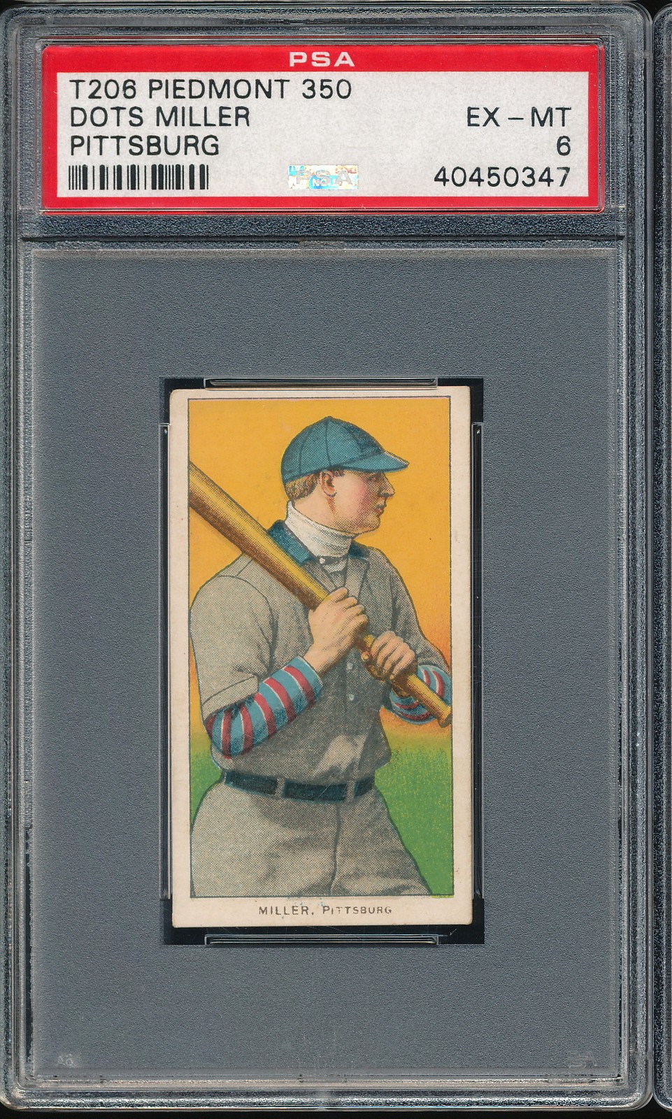 T206 Piedmont 350/25 Dots Miller PSA 6 - Pittsburgh