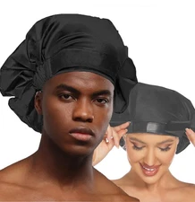 HIUMI Large Shower Cap For MenLarge Shower Cap For Women Long HairReusable Sh