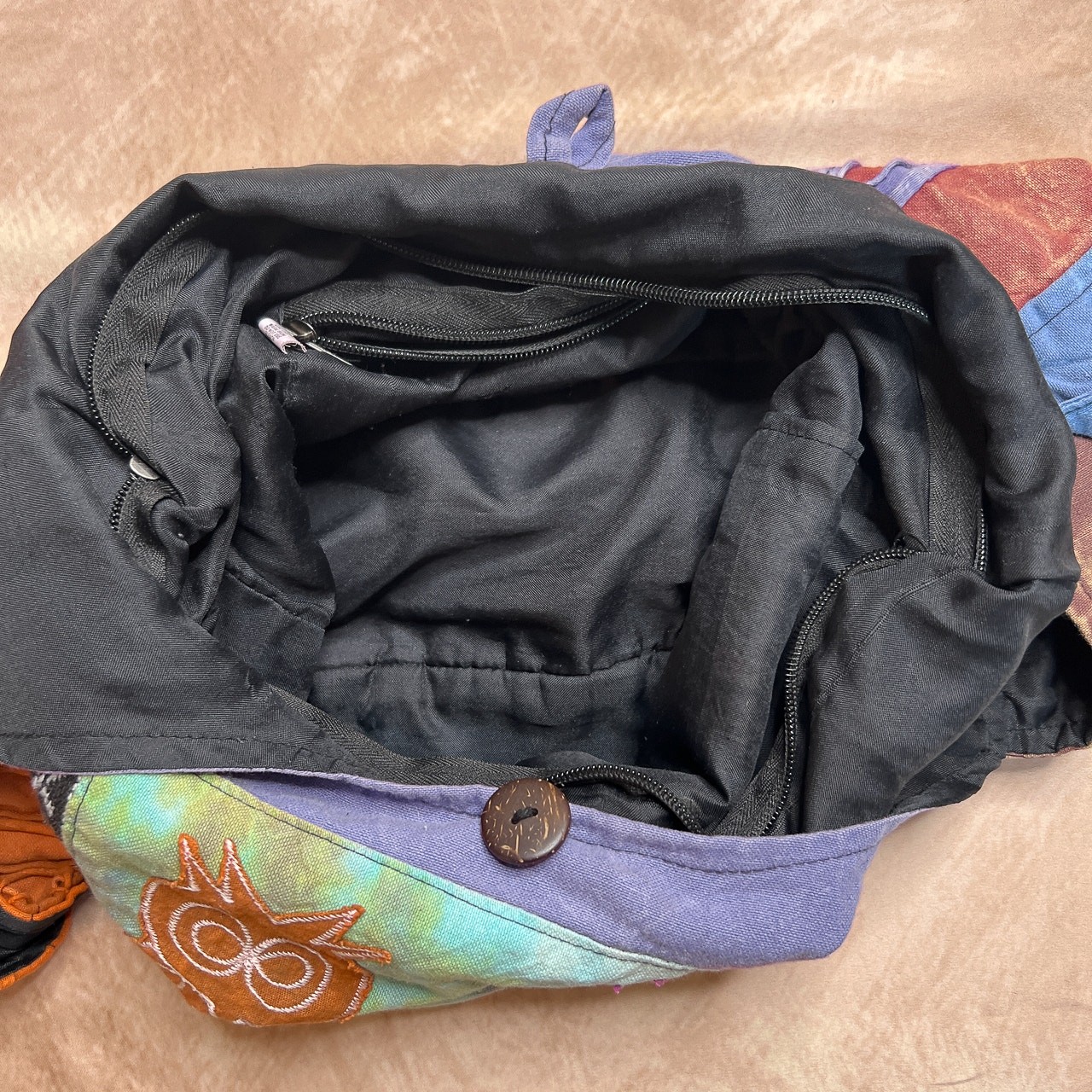 Multicolor Distressed Patchwork Embroidered Owl T… - image 6