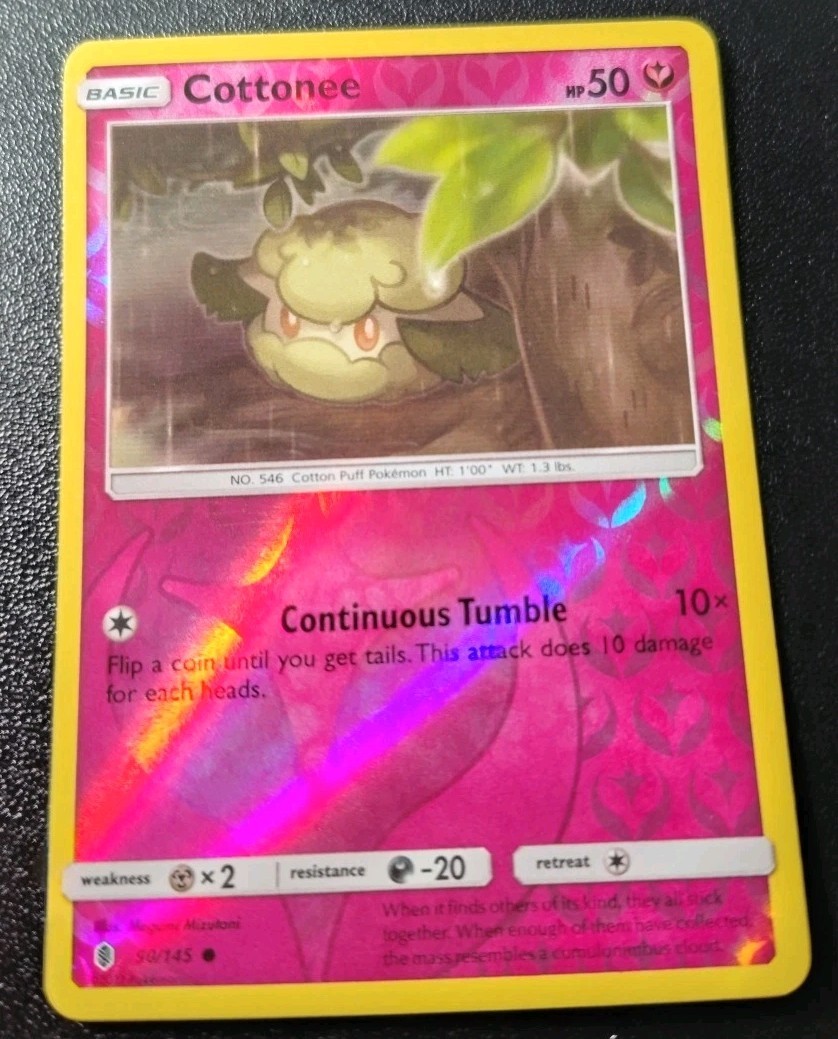 Pokemon Guardians Rising Cottonee Reverse Holo Common Card 90/145 LP