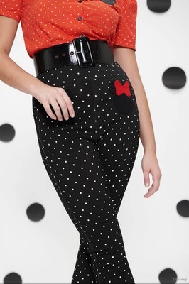 UNIQUE VINTAGE X DISNEY MICKEY MINNIE MOUSE-THEMED POLKA DOT CAPRI PANTS   NEW M