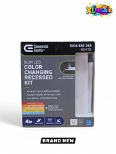 Commercial Electric 4" LED Canless Recessed Light Square White Ultra Slim CCT