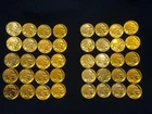 Complete Roll of 40 24K Gold Plated Buffalo Nickels Minted from 1913-1938