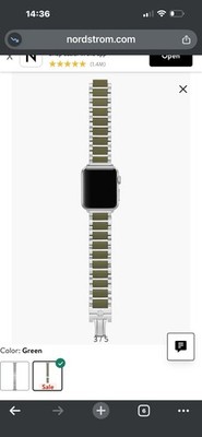 Tory Burch The Kira Green Silicone & Stainless Steel Apple Watch Band 38-49mm
