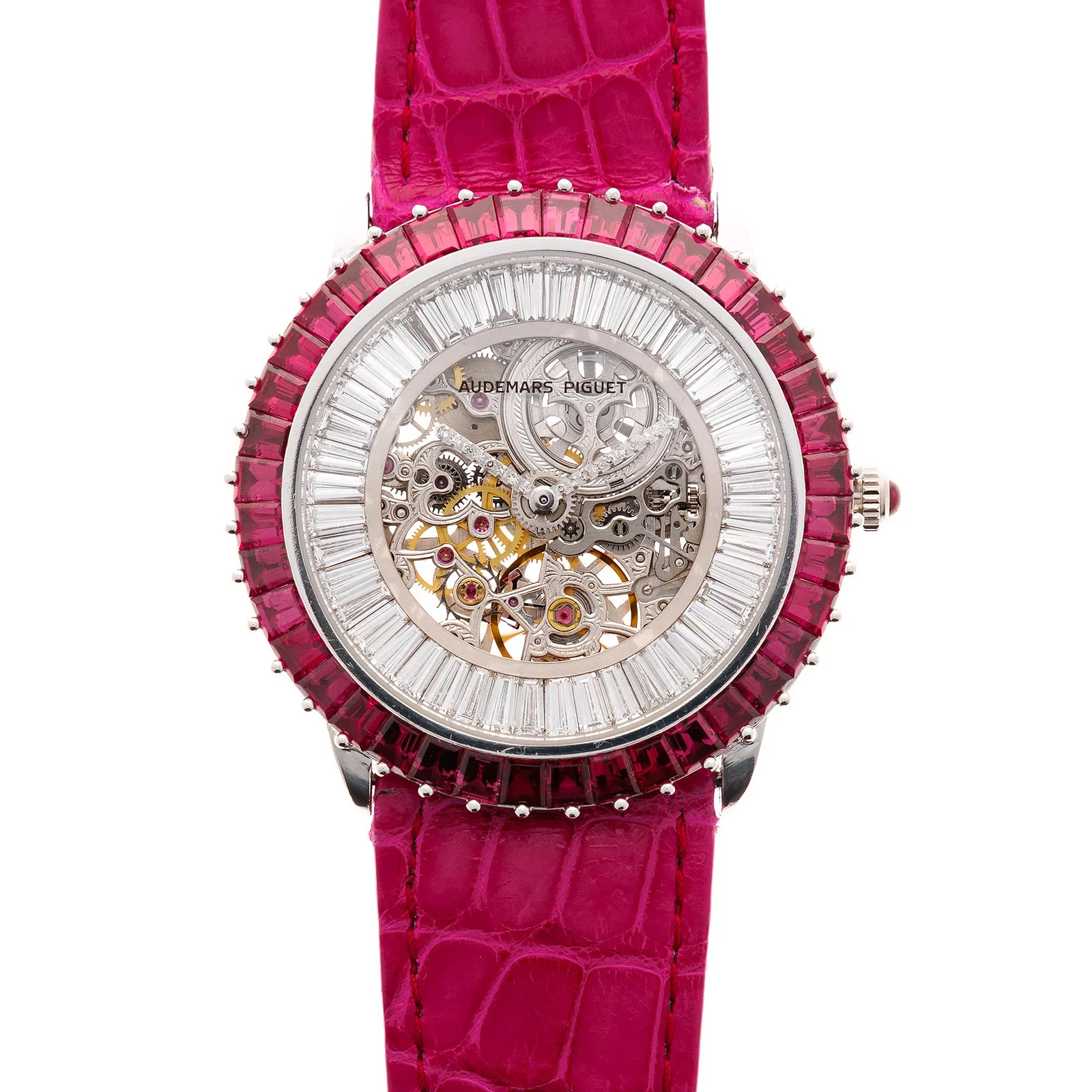 Audemars Piguet — Audemars Piguet White Gold Ruby & Diamond Skeleton Watch