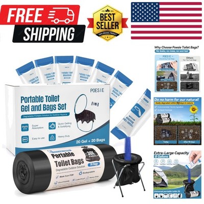 Poo Absorbent Gel Powder for Portable Toilet Camping Hiking Outdoor Portable ...