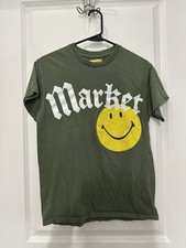 Men s Market Smiley Face Graphic Shirt Green Size Small