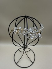 Gold Crystal Bridal Hair Clip Rhinestone Leaf Vine Wedding Barrette 5in