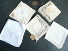 lot de 5 beaux mouchoirs ancien ou pochettes brodées belle qualité