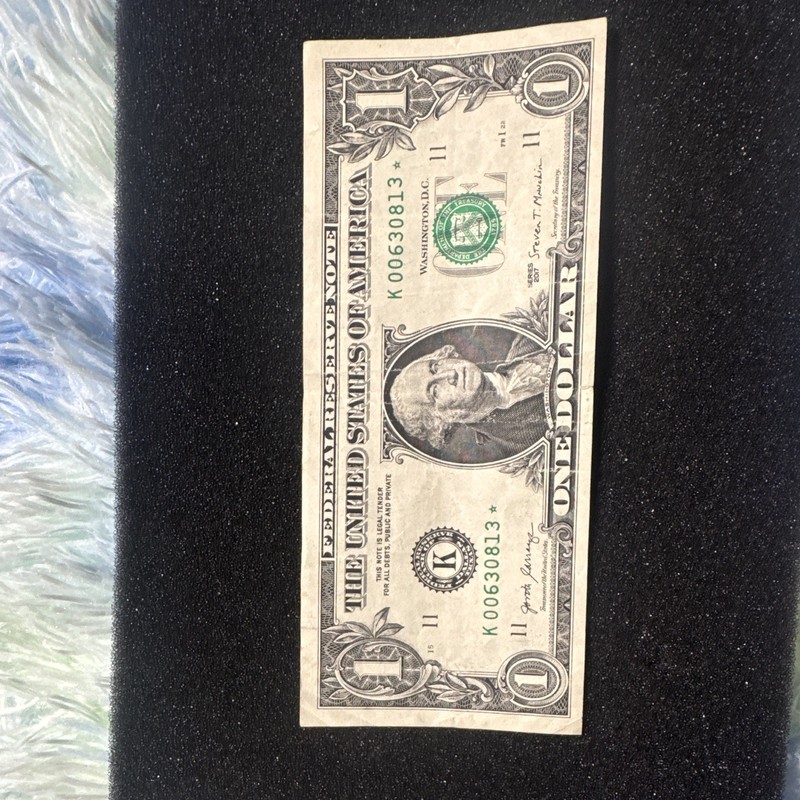 US $1 One Dollar Bill Federal Reserve Note Washington Green Seal K00638013