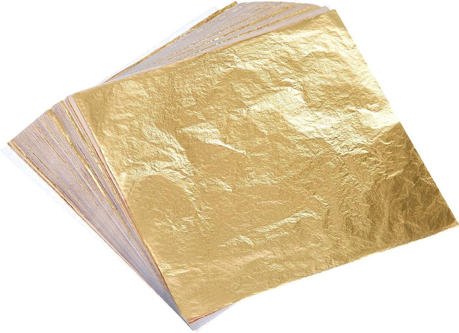 Versatile 100 Pcs Gold Leaf Sheets - 5.5" for Painting & Furniture Crafting