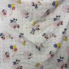 Vtg 1984 Walt Disney Co Babies Crib Fitted Sheet Dundee Mickey Minnie Alphabet