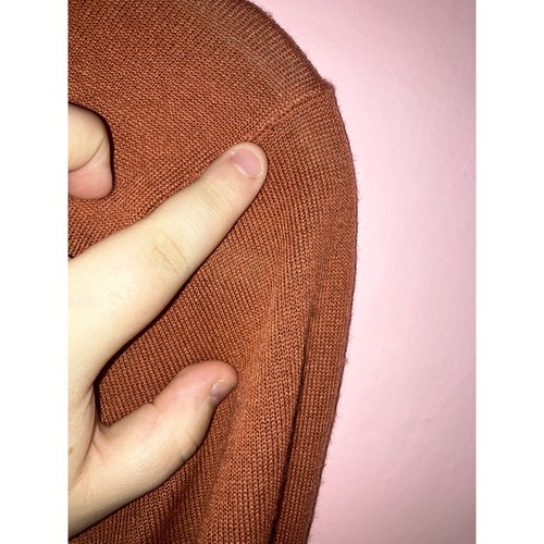 Halogen orange cardigan Merino wool blend size medium  - Picture 7 of 7