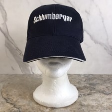 VINTAGE SCHLUMBERGER COMPANY EMBROIDERED LOGO BLACK STRAPBACK HAT
