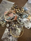 1+ lb Costume Jewelry Lot Mixed Some Wearable Some Scraps Some Vintage