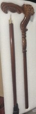 36 Hand Carved Lion Head Handle Wooden Walking Stick Handmade Walking Cane Gift