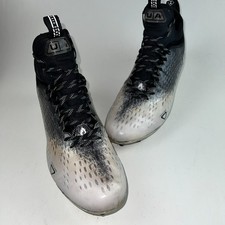 Under Armour Spotlight Lock Down Cleats Black White Mens Size 13 Football Shoes