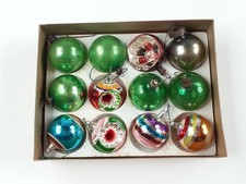 12 Piece Vintage Glass Christmas Holiday Ornaments