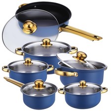 Set of 10-12 Stainless Steel Non Stick Saucepans Cookware Cooking Pots Pan &Lids