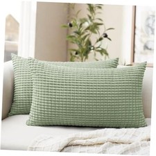 Throw Pillow Covers 12x20 Inch, Set of 2, 20" x 12" Pack of 2 Yml Sage Green