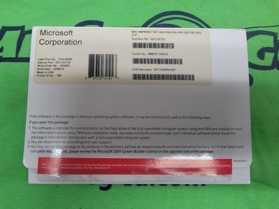 Windows 7 HOME PREMIUM SP1 X64 ENGLISH 1PK DSP OEI DVD LCP