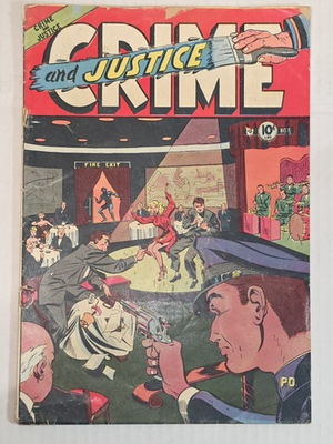 #ad CRIME AND JUSTICE #6 G VG* Stan Campbell Art 1952 Pre Code Golden Age Crime $99.00
